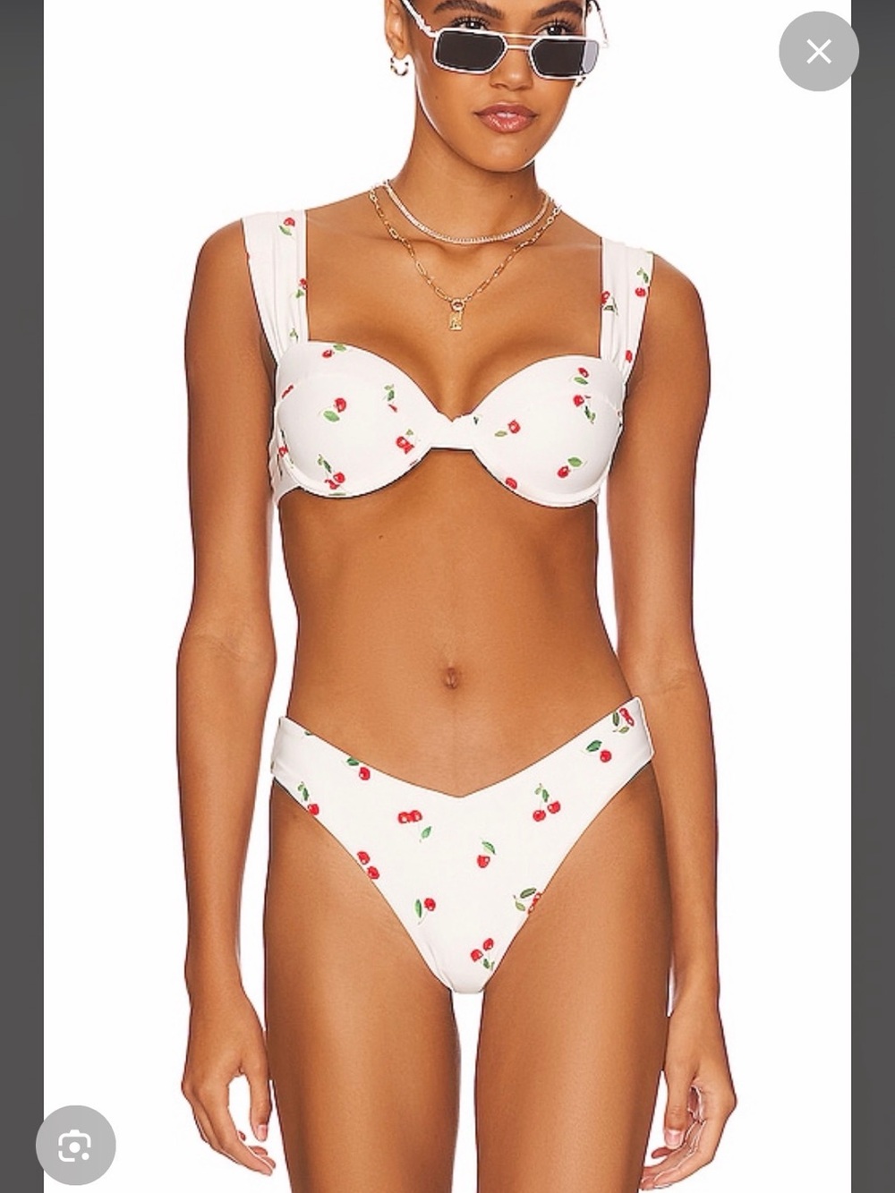 WeWoreWhat Claudia Bikini in Off White Cherries